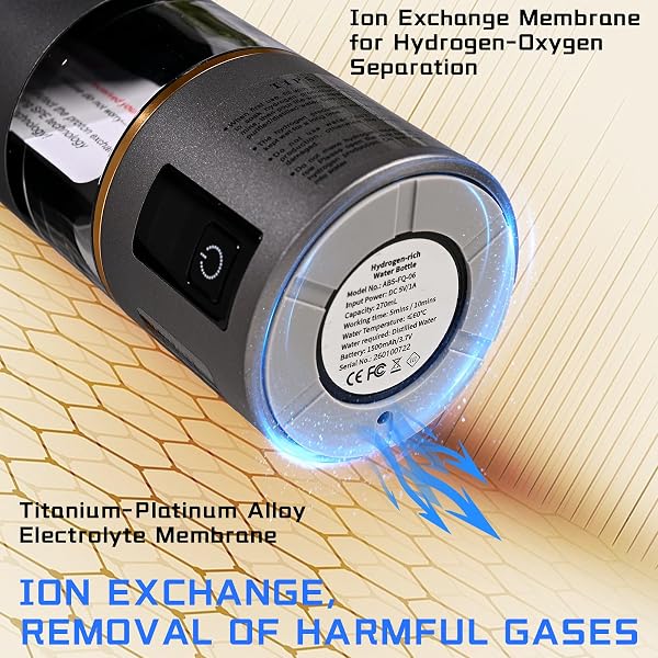 HYDROGEN WATER BOTTLE, H2 CERTIFIED SPE/PEM TECHNOLOGY, UP TO 6000 PPB, 12-HOUR HYDROGEN RETENTION, 270ML PORTABLE HYDROGEN WATER BOTTLE, SUITABLE FOR HOME, OFFICE, GYM, TRAVEL, OUTDOOR SPORTS
