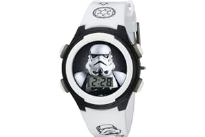 Accutime Star Wars Kids' Stormtrooper Digital Display LCD Quartz White Watch for Boys (Model: STM3488)