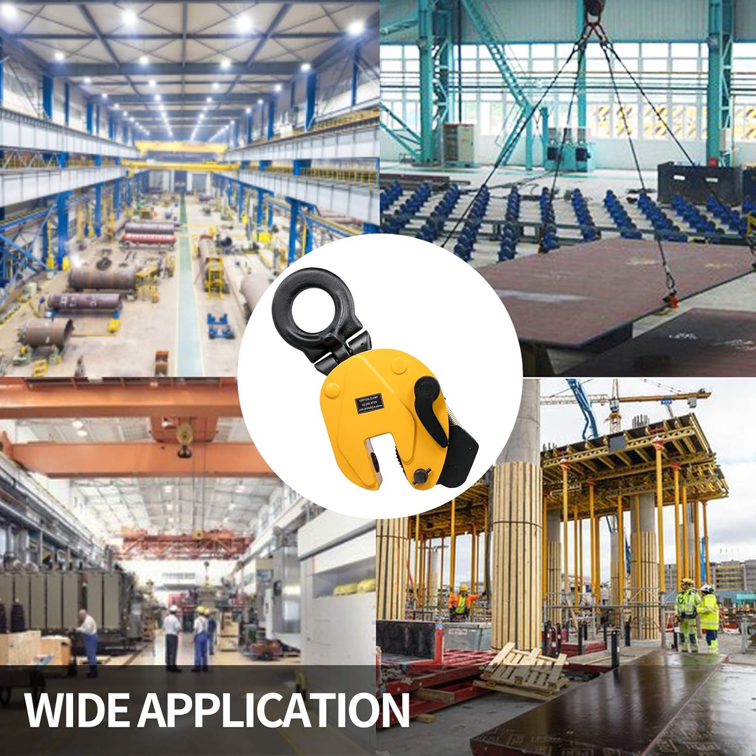 VEVOR Lifting Clamp 6600Lbs/3T, Working Load Vertical Plate Clamp 0-1inch/25mm Jaw Opening, Industrial Steel Plate Clamp, Sheet Metal Lifting Clamp, Plate Lifting Clamp, Handling Lifting Equipment: Industrial & Scientific