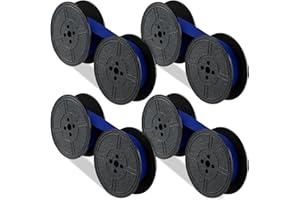 TENARE 4 Pairs Universal Typewriter Ribbon, Durable, Portable, Compatible with Most Vintage Manual Typewriter, Calculator Ribbon for Great Print Capacity and Brightness(Blue)