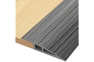 EASETHRIFT Floor-Transition-Strip Door-Threshold 36 inch, Threshold 1/2'' ~ 3/5'', Transition-Strip for Doorways, Vinyl-Transition-Strip for Door/Floor (Dark Gray Wood Grain)
