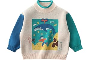 LABISHU Toddler Boys Crewneck Pullover Sweater Kids Children Winter Casual Warm Pull On Knitted Tops
