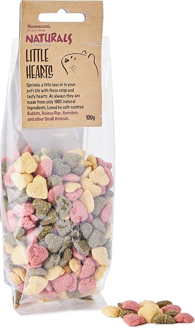 Rosewood Naturals Little Hearts Treats 100 g Small Animal Hay Friendly