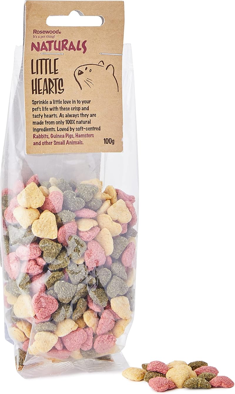 Rosewood Naturals Little Hearts Treats 100 g Small Animal Hay Friendly