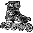 PASENDI Professional 4X80Mm Wheels Inline Skates,Outdoor Fitness Single Row Skates for Adult Women Men,Removable and Washable Split Inner Boots, Black Adult Male.