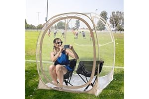 PRIVATEPOD EighteenTek Pod All Weather Sports Tent with Sealed Floor - Instant Tent Shelter - Outdoor Bubble Tent - Rain Tent Camping Sun Shelter Pop Up Clear, Patent Pending for Sports Events Fishing Cheering