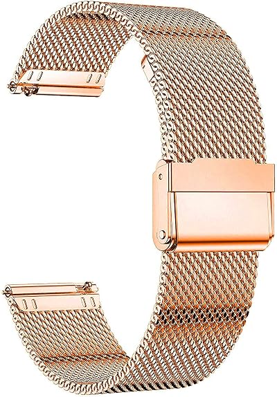 MUENShop 22mm Quick Release Stainless Steel Watch Strap Black Loop Samsung