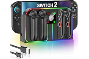 EXTREMECOOL Charging Dock Compatible with Nintendo Switch 2 (2025) for Joycon Controller, 4 in 1 Joypad Charger with Magnetic Design, Switch 2 Joy Con Fast Chagre Stand Station with USB C Cable