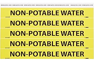 NMC C1175Y Non-Potable Water Pipe Marker - 9in. x 1 in. PS Vinyl Pipe Marker with Black Text on Yellow Base