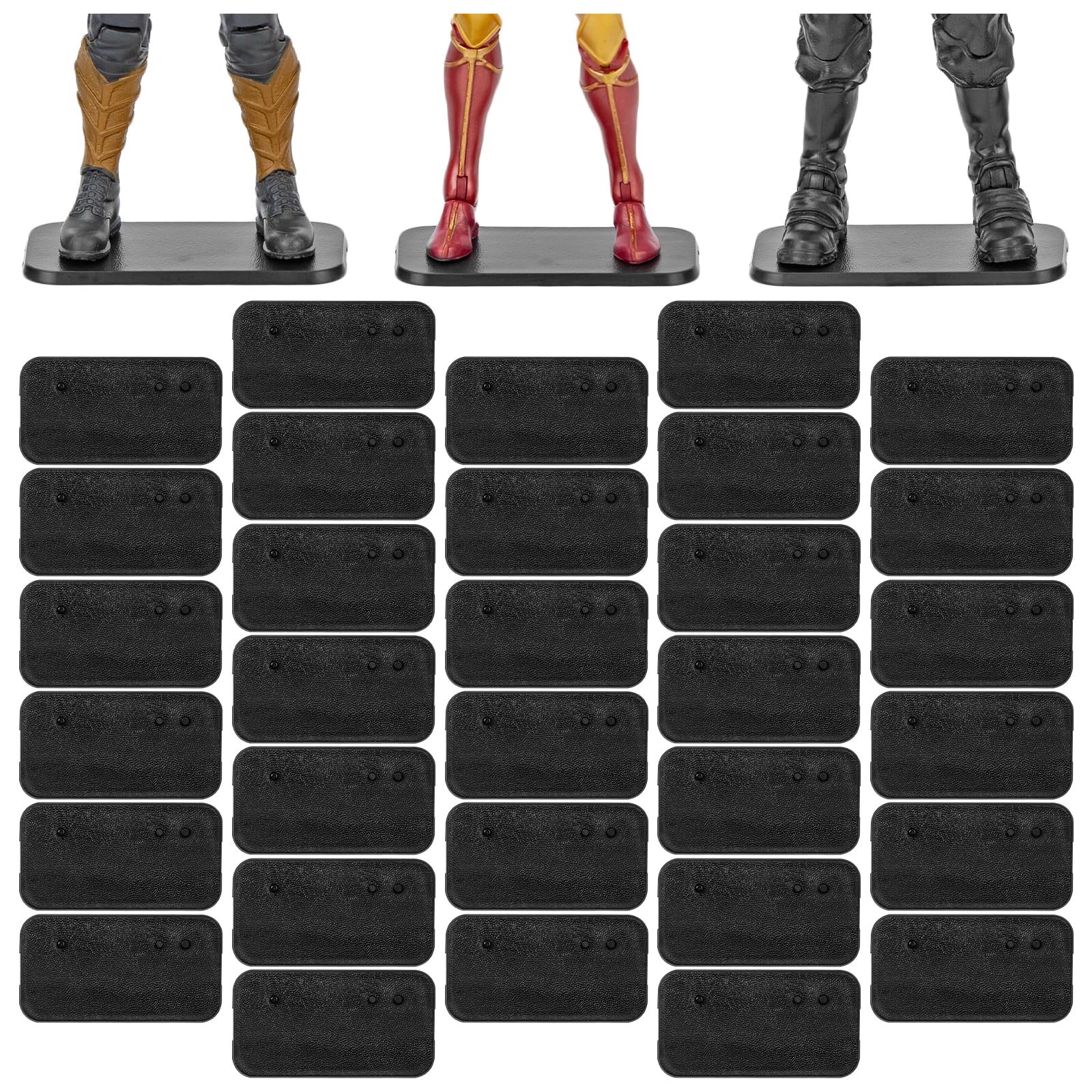 Photo 1 of DisplayMore 32 Pieces Plastic Action Figure Display Stand Base ,Multi-PEG Model Support Stand Compatible with 6 inch Star Wars Black Series Figure Toy (32PCS-Black-Square)