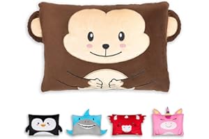 CoPiPa Toddler Pillow & Pillowcase Soft Plush Hypoallergenic 13 x 18 Inches Kids Decorative Monkey Washable Bed Pillow for Sleeping, for Girls & Boys, Almohada para Niños Pequeños