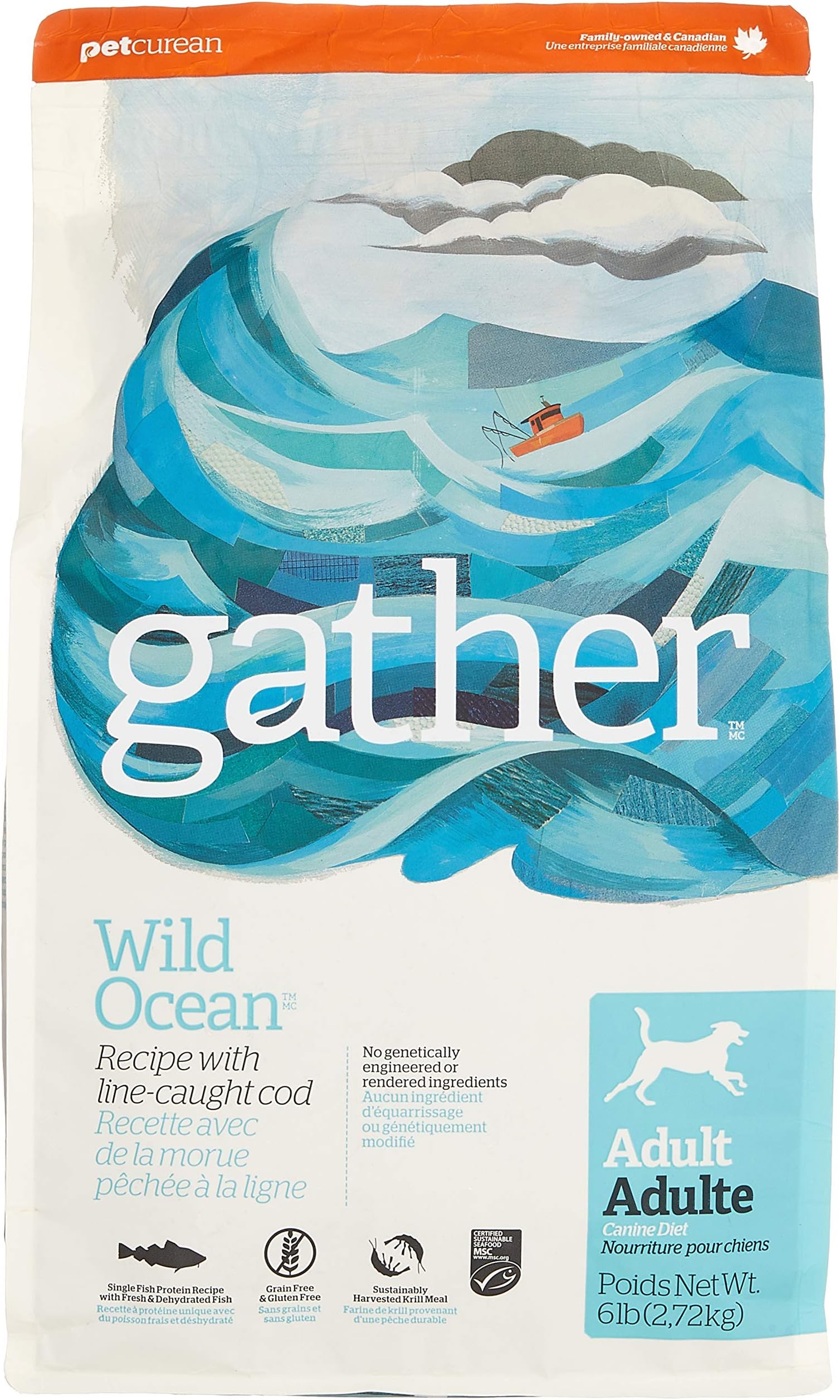 Petcurean Gather Wild Ocean Recipe Dry Dog Food - 6 lb. Bag (815260008044)