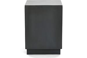 LUXENHÖME LuxenHome 18" Fiber Stone Garden Stool, Square Garden End Table, Rectangular Porch Poolside Seating, Indoor Outdoor Use