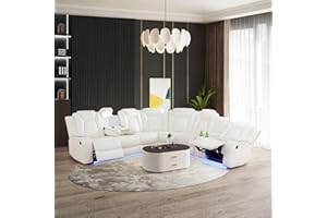 FUOROLA Gion Power LED Recliner Living Room Sofa Set for Living Room, Game Room, Guest Room,Dormitory, Hotel