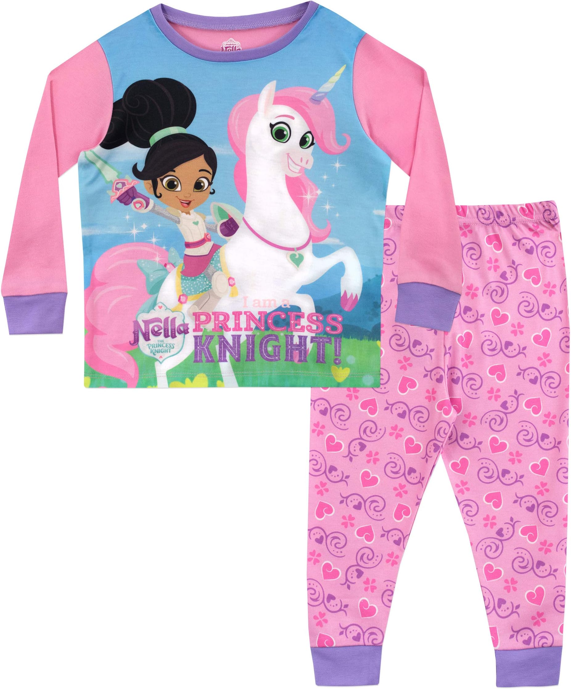 Nella the Princess Knight Girls Trinket Pyjamas Multicoloured Age 6-7 Years