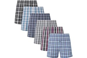 JupiterSecret Men's Underwear Woven Boxers for Men Pack Cotton Boxer Shorts Elastic Waistband