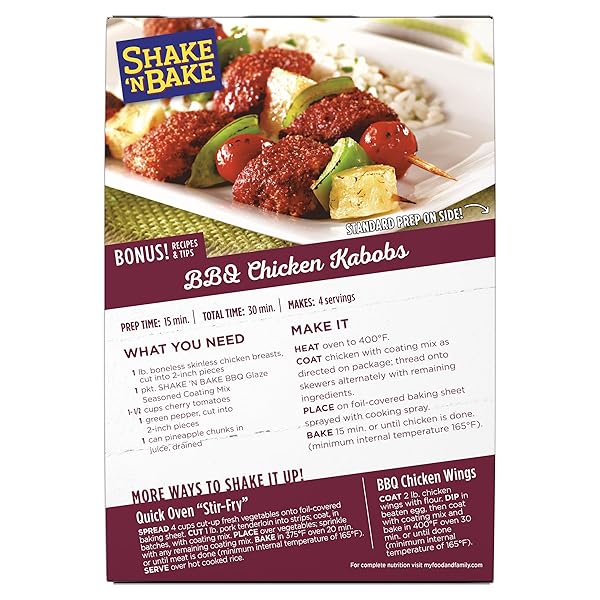 SHAKE ‘N BAKE, BBQ GLAZE SEASONED COATING MIX, 6 OZ
