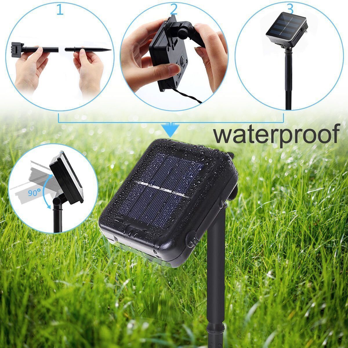 Luces solares,Sportgirls 72ft 200 LED Guirnalda de Luces solar exterior,arbol led,iluminación solar jardín exterior decrotion, 8 modos de luces exteriores interiores titilantes (blanco)