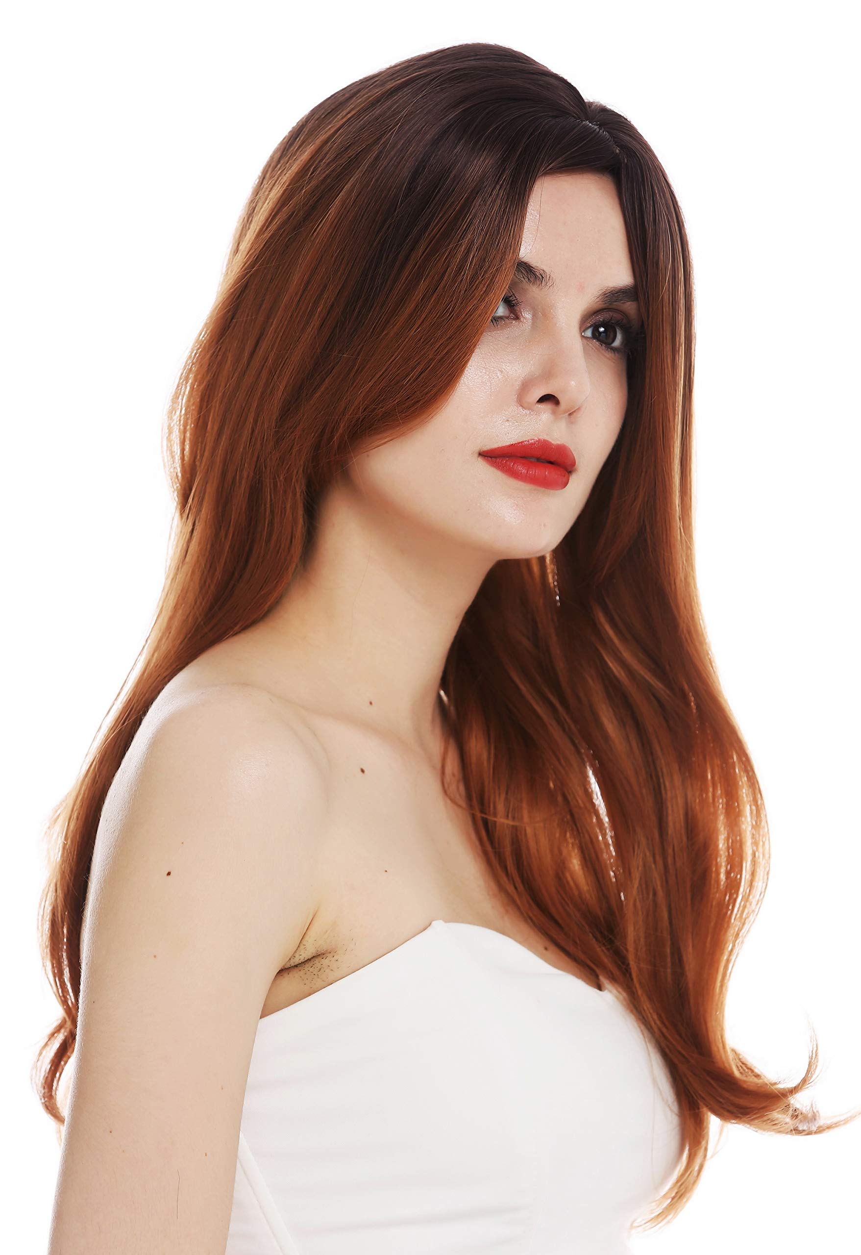 WIG ME UP - TYS-1055-4BTTM30 wig women's wig long parting ombre red-blonde dark brown vamp