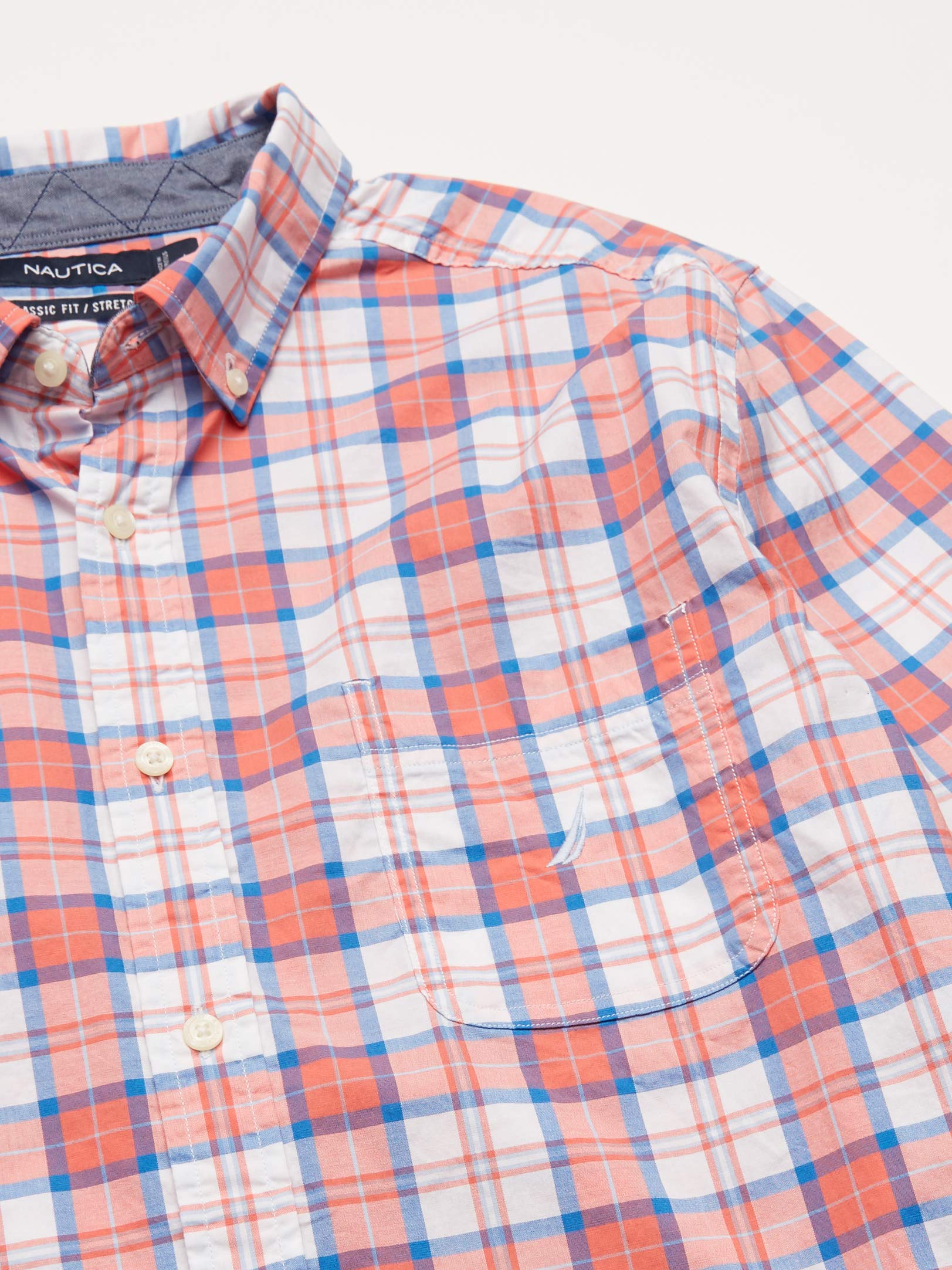 Nautica Men's Casual Plaid Long Sleeve Button Down Shirt Nautical
