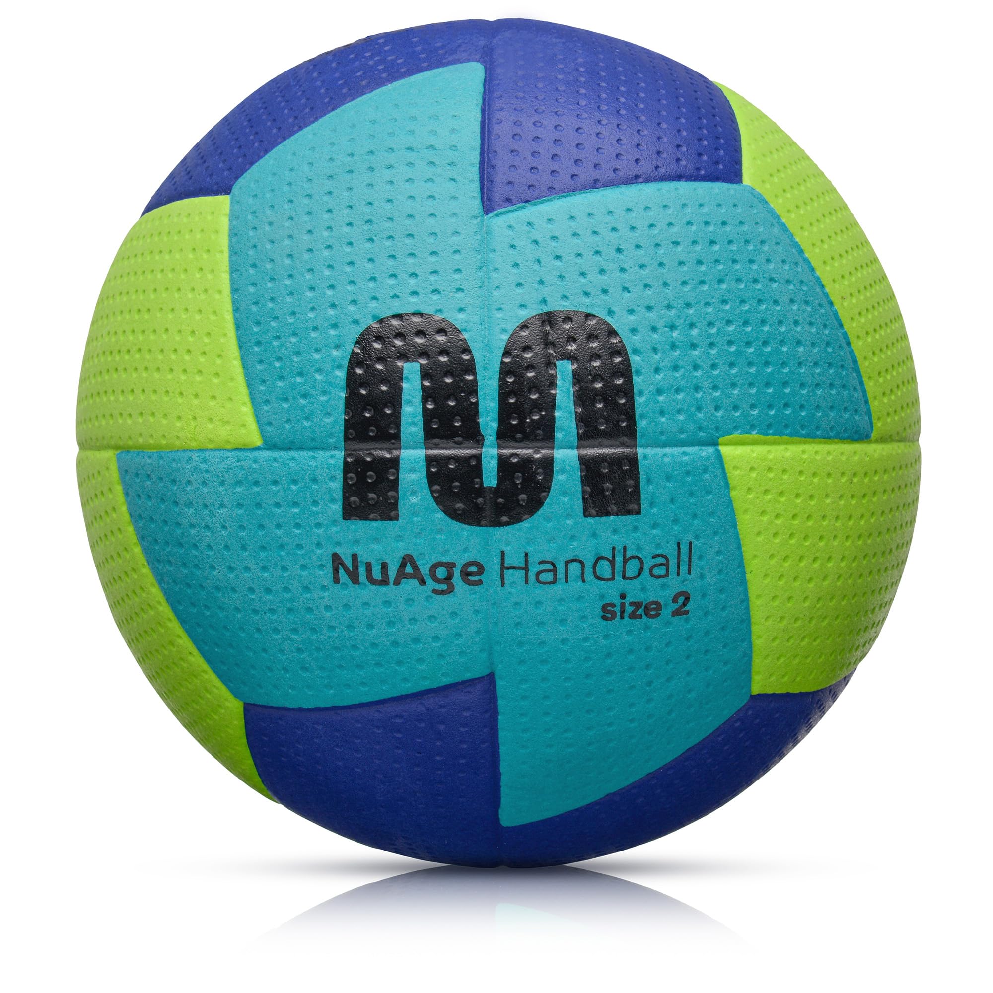 meteor Handball Ball – Training Handball for Kids, Boys, Girls, Teenagers and Women – 24-Panel Foam Rubber Design for Superior Grip Soft Ball with Non-Slip Surface – Size #2 – Green/Navy