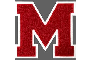 SOYCEV 4.5" Varsity Letter Patches Chenille Iron on Letters Large Letterman Jacket Patches for Clothing/Jacket/Varsity/Bag (Red, M)