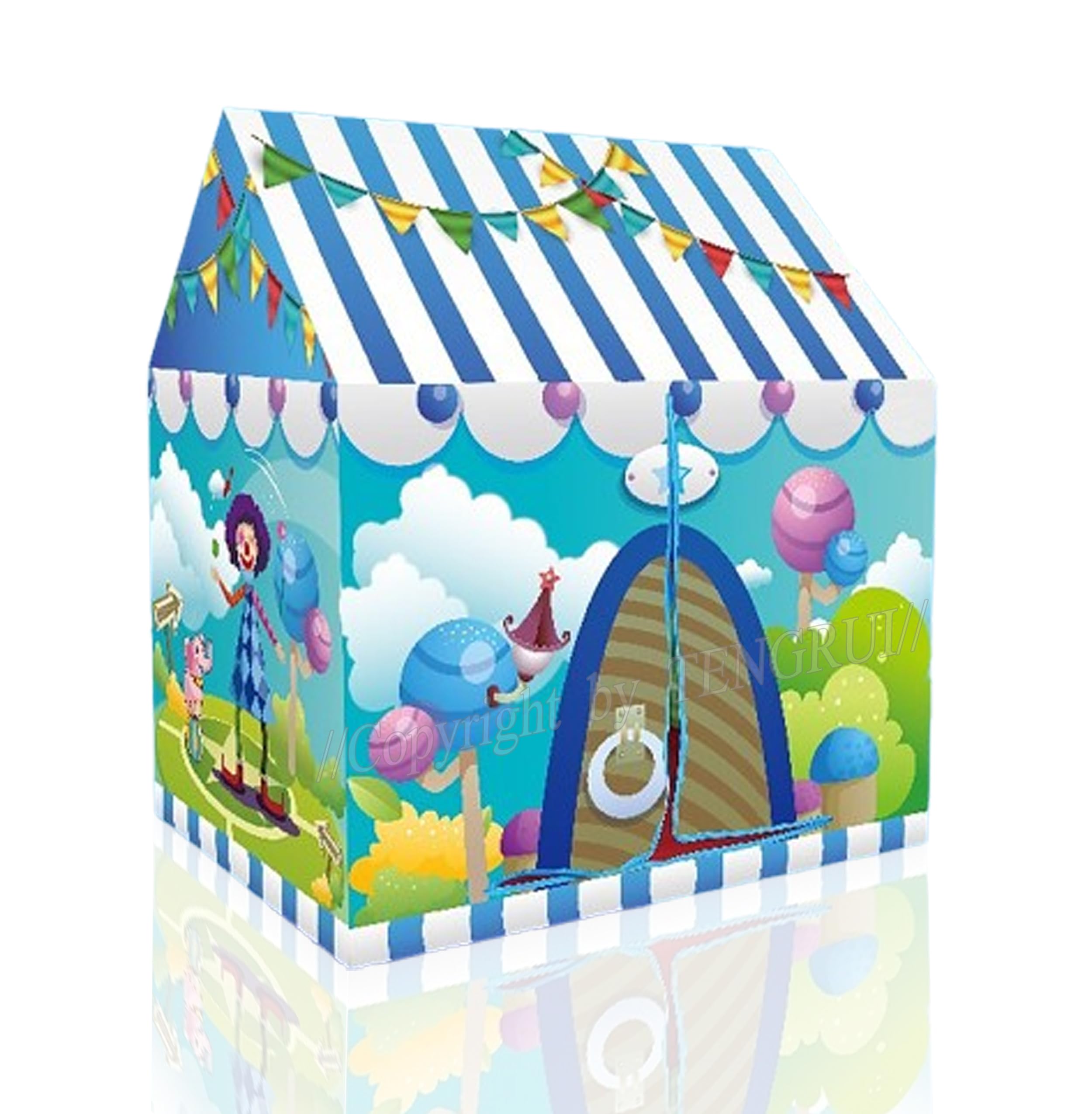 CIRCUS Playhouse Tents for Kids, Foldable Play Tent for Indoor And Outdoor, Circus Clown Adventure Games Toy for Boys & Girls Children, Birthday Party Play for Home Bedroom Garden Camping Beach