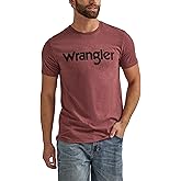 Wrangler Men's Western Crew Neck Short Sleeve Tee Shirt, Burgundy Heather, X-Large