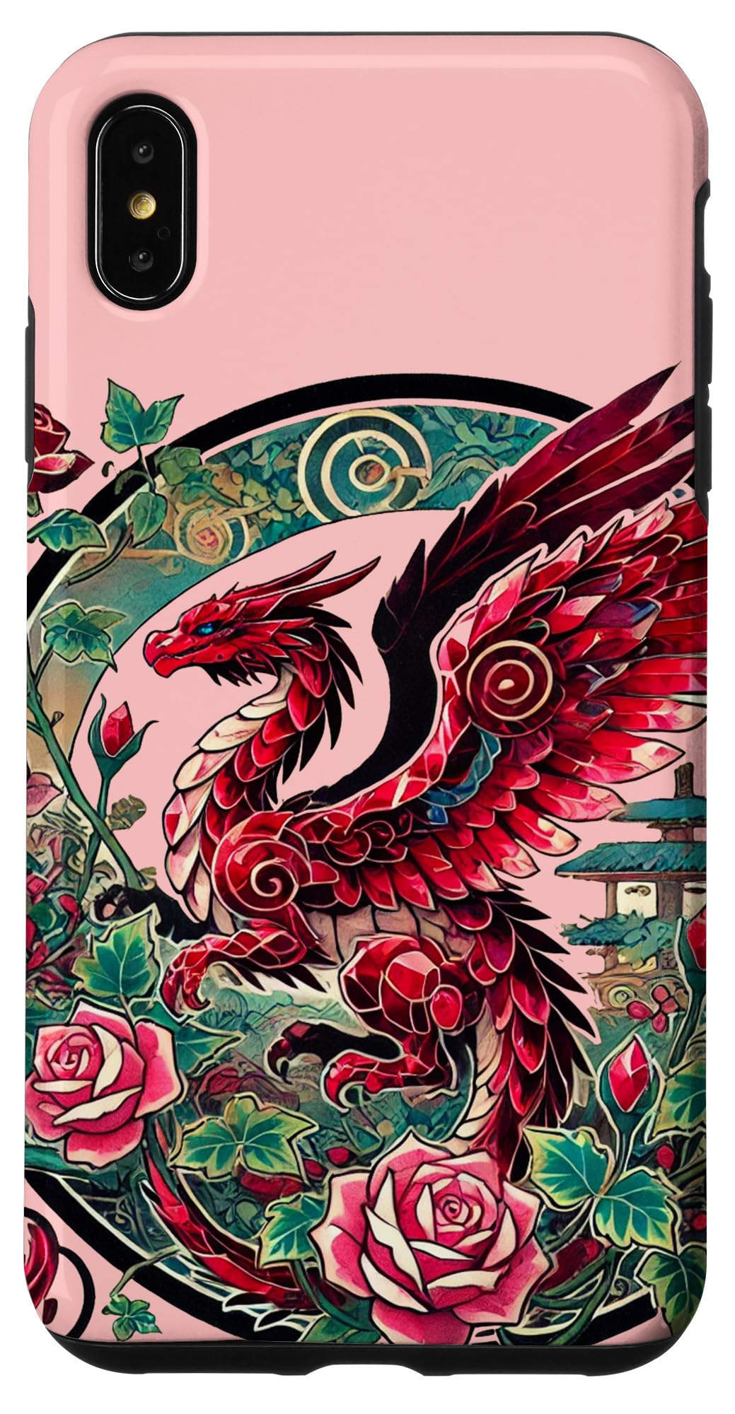 iPhone XS Max Ruby Crystal Dragon Illustration Gem Dragons Case