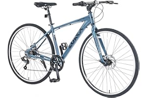 CXCLOESTITE 700C Hybrid Road Bike for Men & Women, 7/16/21/24 Speed, Lightweight Aluminum/Carbon Steel Frame Road Bike, Commuting/Racing Bike, Multiple Colors