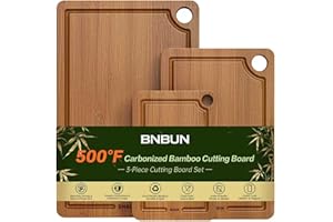Bamboo Cutting Board for Kitchen Meal Prep & Serving, 3-Piece Wooden Set with Juice Grooves, Side Handles, Non-Slip Mats β Id