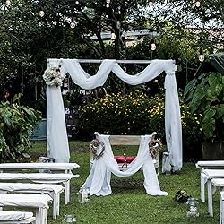 PARTISKY Wedding Arch Draping Fabric,2 Panels 18FT