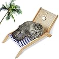 PETKARAY Beach Chair Cat Hammock, Elevated Cat Beds for Indoor Cats, Original Cozy Lounger with Sisal Scratcher and Toy Ball