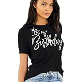 Womens It's My Birthday Shirt for Women - Real Crystal Rhinestone Birthday Squad Shirts