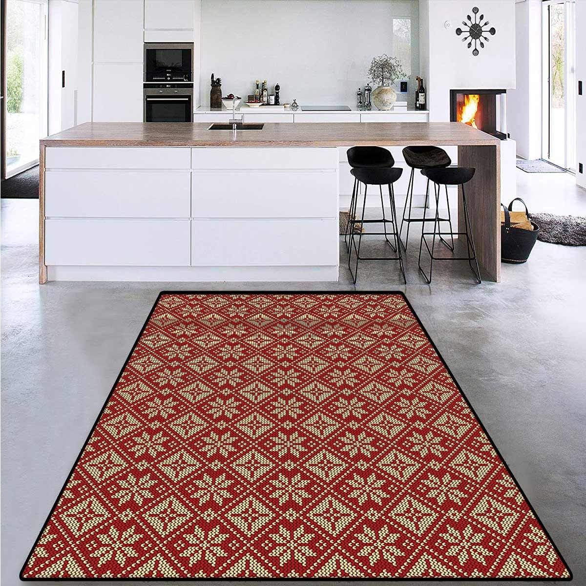 Floor Mat Pattern, Bicolor Winter Design, Living Dinning