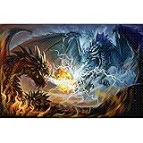 Puzzles for Adults 1000 Piece Jigsaw Puzzles Fire Dragon and Electric Dragon Fight Puzzle Game for Indoor Activity Family Gam