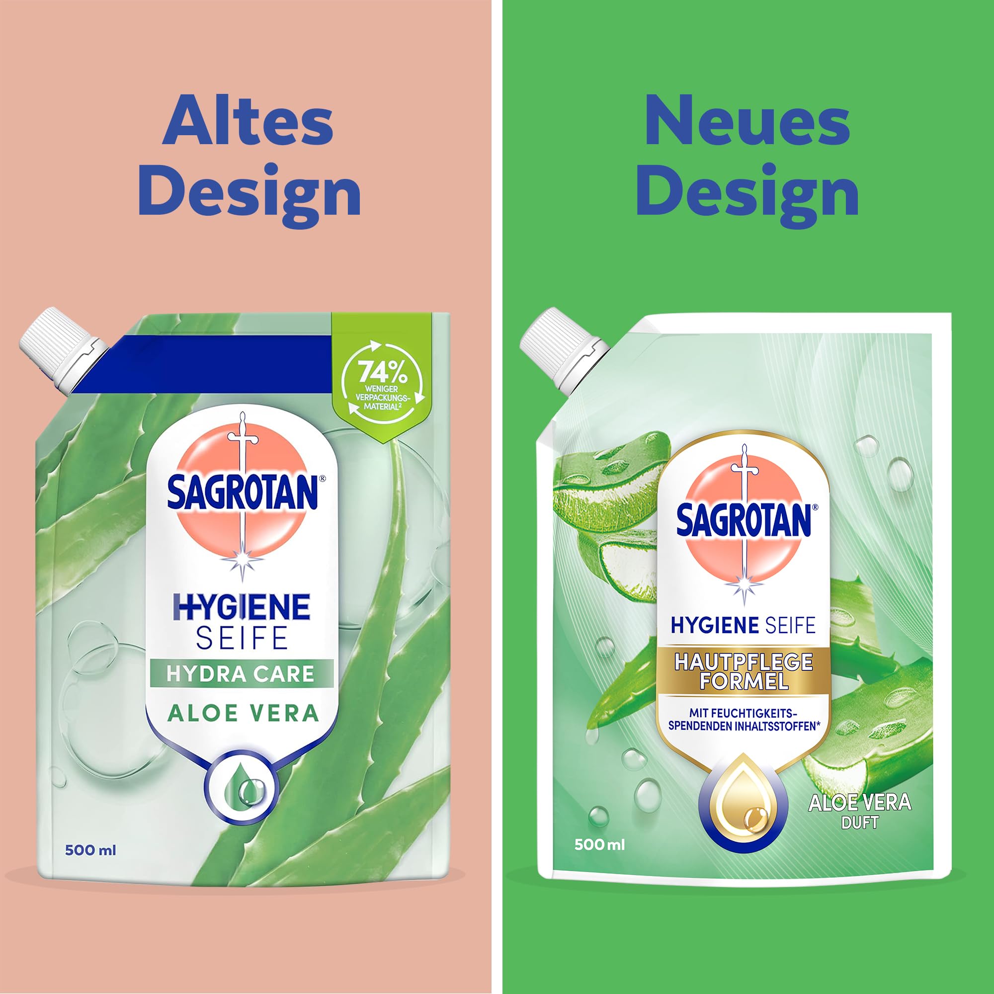 Sagrotan Handseife Nachfüller Aloe Vera – Feuchtigkeitsspendend und stark gegen Bakterien – 6 x 500 ml Handseife 8