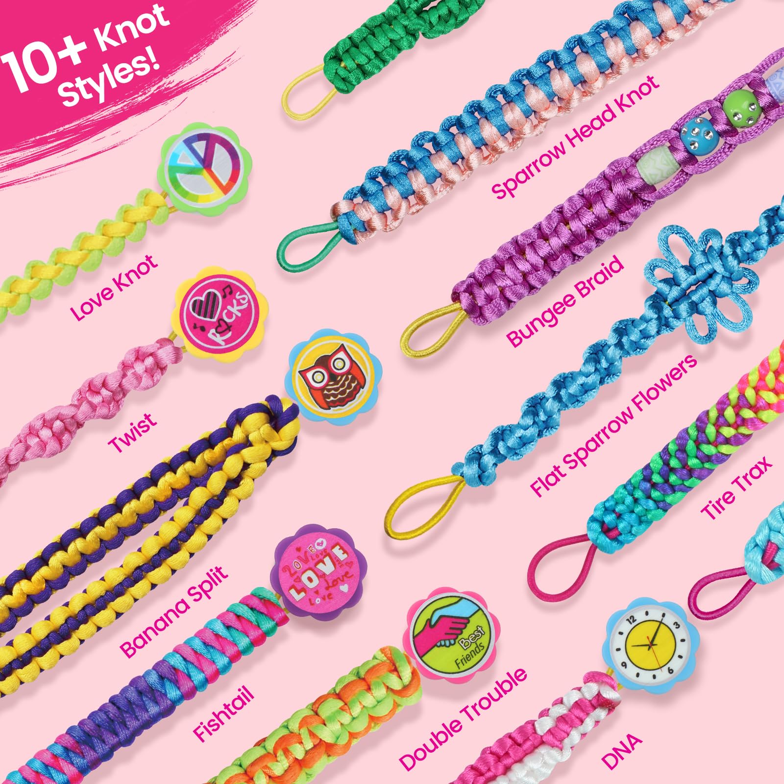 IQKidz Friendship Bracelet Making Kit - Make Bracelets Craft Toys for Girls Age 8-12 yrs, Cool Birthday Gifts for 6 7 9 10 11 Years Old Kids, Christmas Gift Set