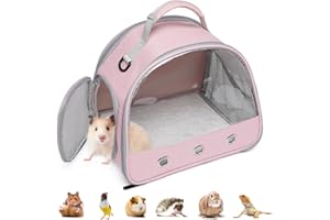 FERMAO Portable Small Animal Carrier Bag - Breathable Guinea Pig Travel Pouch for Bearded Dragons, Hedgehogs, and Chinchillas, Perfect for Short Trips and Outdoor Adventures