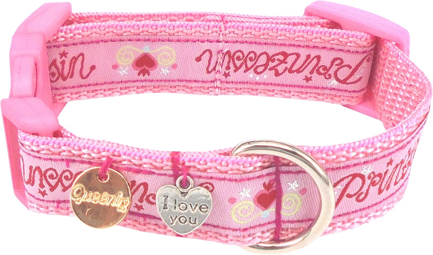 pink princess dog collar