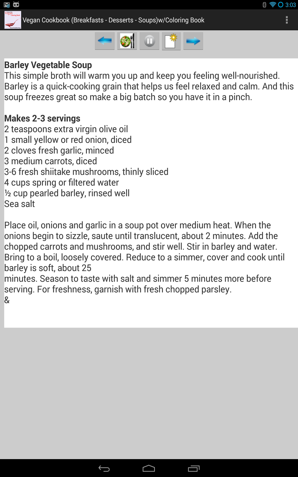 Adult Coloring Book - Vegan Cooking and Coloring (Soup, Breakfast, and Dessert)