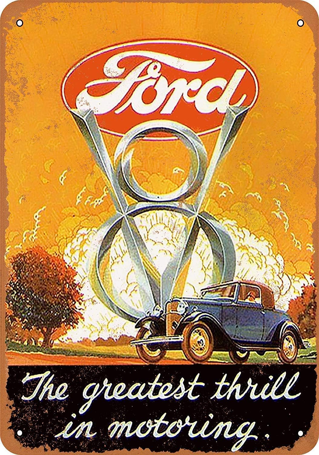 Personalized Design of tin Sign 12x16,1932 V8 Automobiles