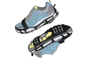 OROOTL Ice Cleats Crampons for Shoes and Boots Anti Slip Snow Cleats Ice Shoes Grippers 24 Studs Crampons for Hiking Boots Women Men Ice Fishing Winter Walking Jogging