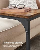 VASAGLE Side Table C-Shaped End Table 30x40 cm Rustic Brown Black LET350B01 view 5