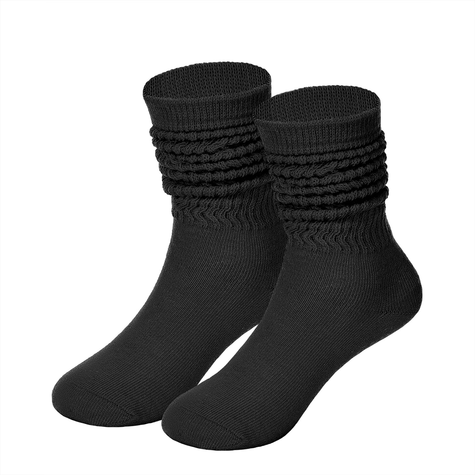 Photo 1 of Toddler Socks Girls Slouch Knee High Socks Kids Long Athletic Crew Sock Cotton Black 8-11 Years