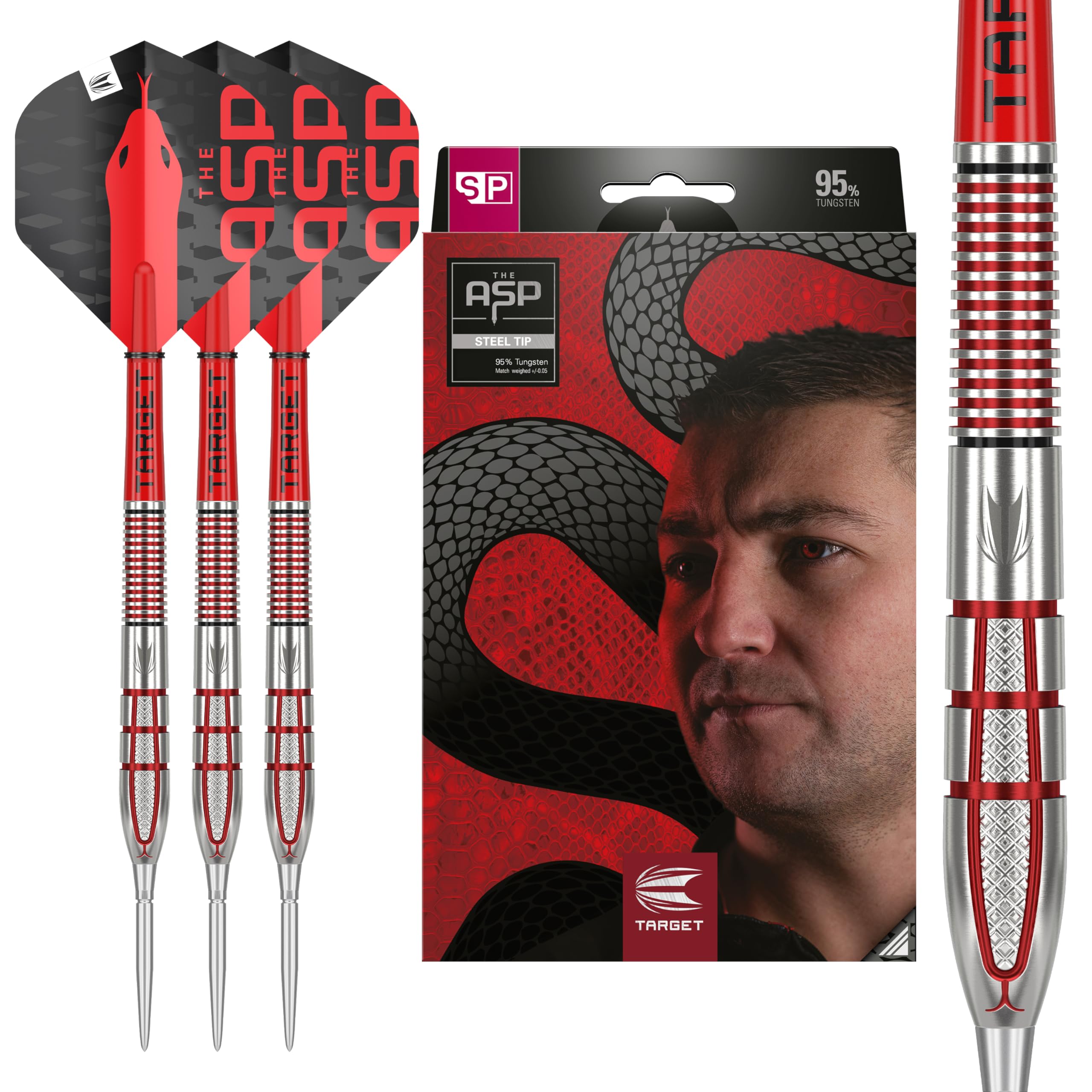 Target Darts Nathan Aspinall Gen 2 24G 95% Tungsten Swiss Point Steel Tip Darts Set