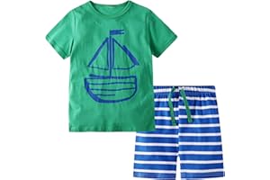 BIBNice Toddler Boy Clothes Kids Summer Cotton Outfits Shirt Short Sets Size 2-7