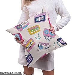 Lunarable 90s Fabric by The Yard, Pattern of