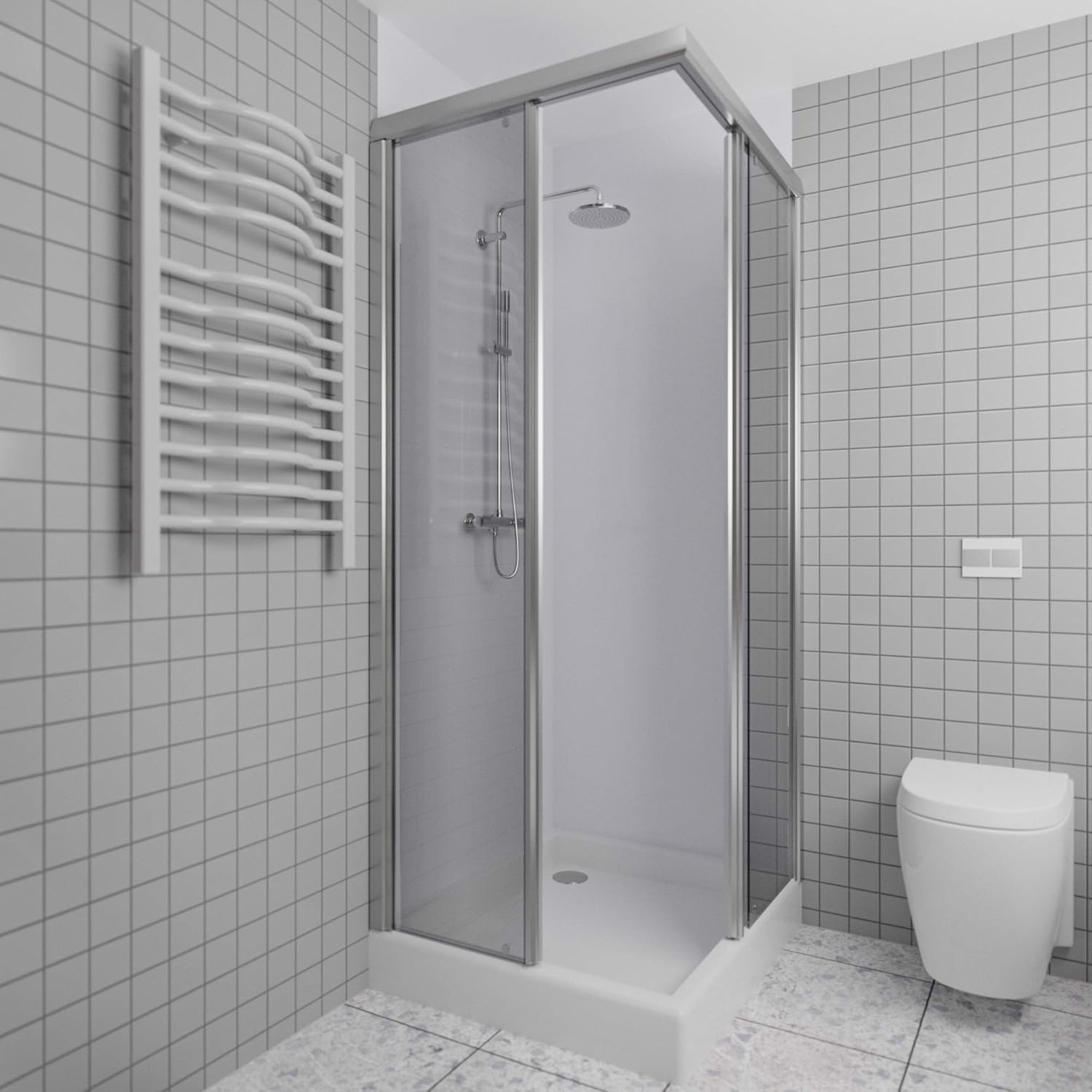 A H Wandverkleidung Kunststoffplatte Als Duschruckwand Fur Dusche Badewanne Duschplatte Duschwand Mit Schutzfolie 200x100cm Weiss Amazon De Baumarkt