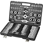 VEVOR Tap and Die Set, 110-Piece Include Metric Size M2 to M18, Bearing Steel Taps and Dies, Essential Threading Tool for Cut